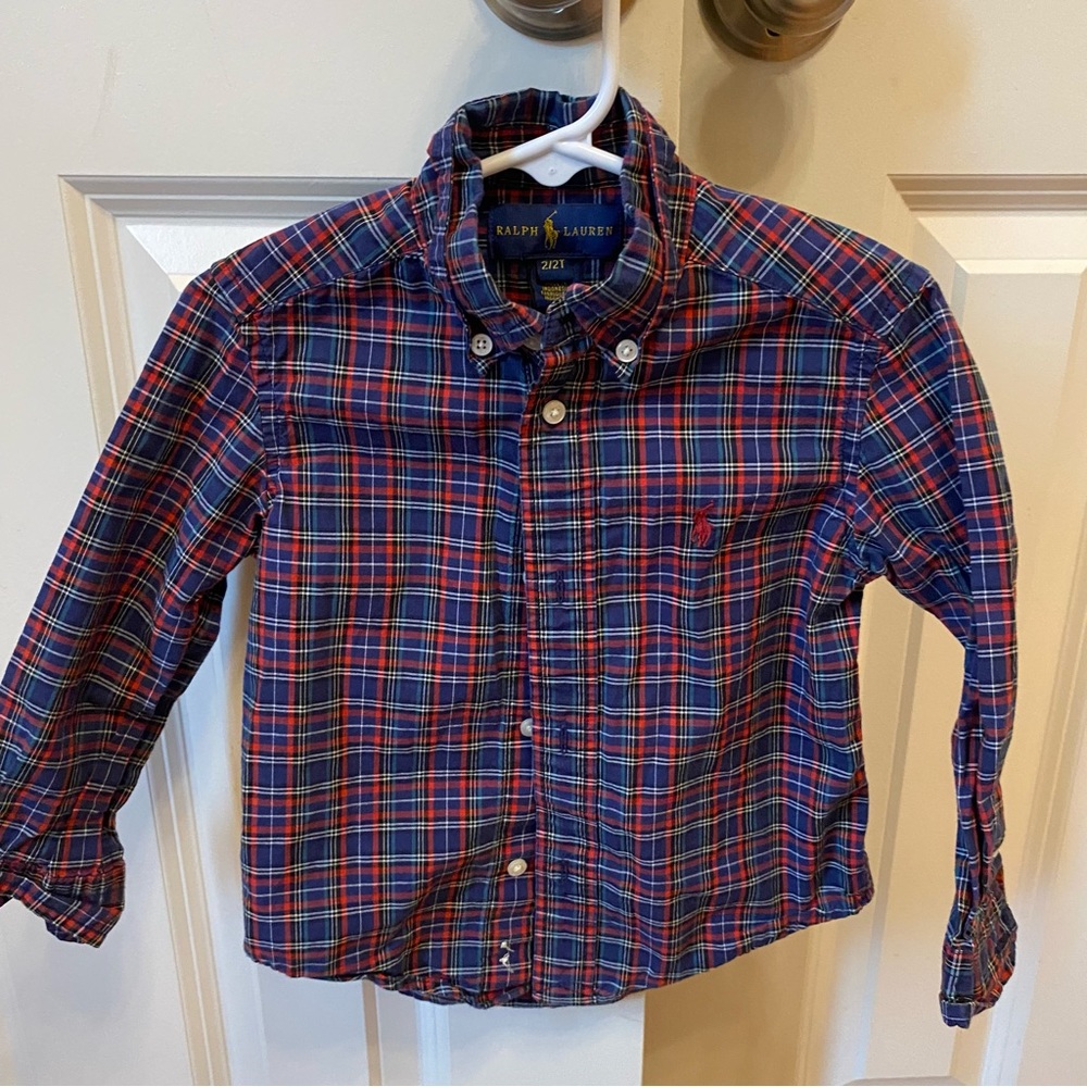 Ralph Lauren 2T little boys plaid button down shirt.